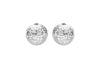 9ct White Gold 8mm Diamond Cut Half-Ball Stud Earrings