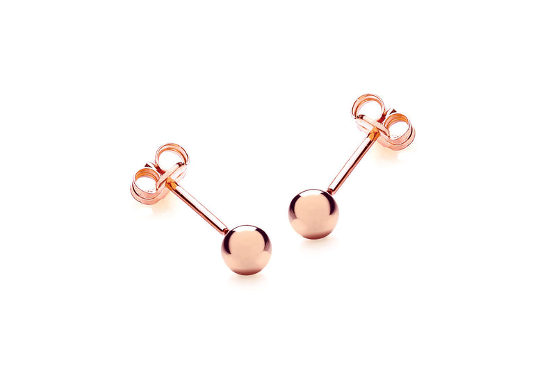 9ct Rose Gold 4mm Ball Stud Earrings