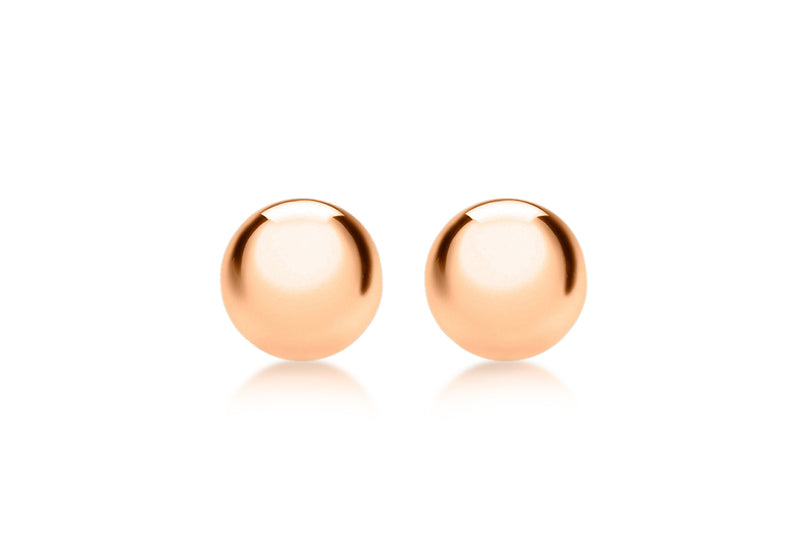 9ct Rose Gold 6mm Ball Stud Earrings