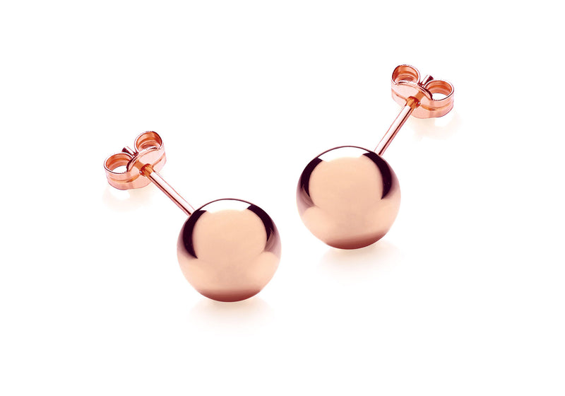 9ct Rose Gold 8mm Ball Stud Earrings