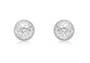 9ct White Gold 8mm Diamond Cut Dome Stud Earrings