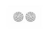 9ct White Gold Diamond Cut Pyramid Button Stud Earrings