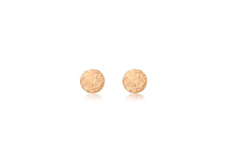9ct Rose Gold 3mm Diamond Cut Ball Stud Earrings