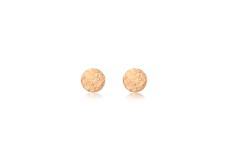 9ct Rose Gold 4mm Diamond Cut Ball Stud Earrings