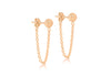 9ct Rose Gold 6mm Diamond Cut Ball & Chain Drop Earrings