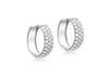 9ct White Gold Zirconia  Pave Set 16mm Huggy Earrings