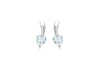9ct White Gold Aquamarine Heart Drop Earrings