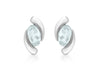 9ct White Gold Aquamarine Stud Earrings