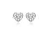 9ct White Gold 0.05t Pave Set Diamond 4mm x 4mm Heart Stud Earrings