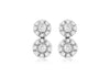 9ct White Gold 0.25t Diamond Cluster Double Drop Earrings