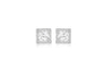 9ct White Gold Square Zirconia  and Pave 9mm x 9mm Stud Earrings