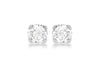 9ct White Gold Round Zirconia  7mm Stud Earrings