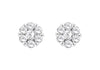 9ct White Gold 1.00t Diamond Cluster 8mm Stud Earrings