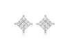 9ct White Gold 0.25t Diamond 5mm x 5mm Square Stud Earrings