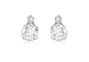 9ct White Gold 2-Stone Zirconia  6mm x 7mm Stud Earrings