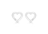 9ct White Gold 0.07t Diamond 11mm x 10mm Heart Stud Earrings