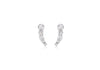 9ct White Gold Zirconia  4.5mm x 14.2mm 5-Stone Graduated Drop Earrings