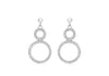 9ct White Gold Double Zirconia  Rings Drop Earrings