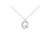 9ct White Gold 0.11ct Diamonds Set 'Initial Q' Necklace