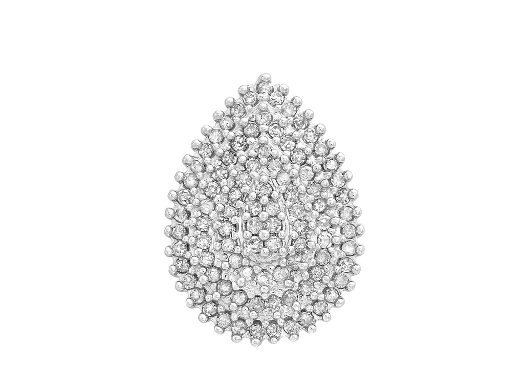 9ct White Gold 0.25t Diamond Cluster Slider Pendant