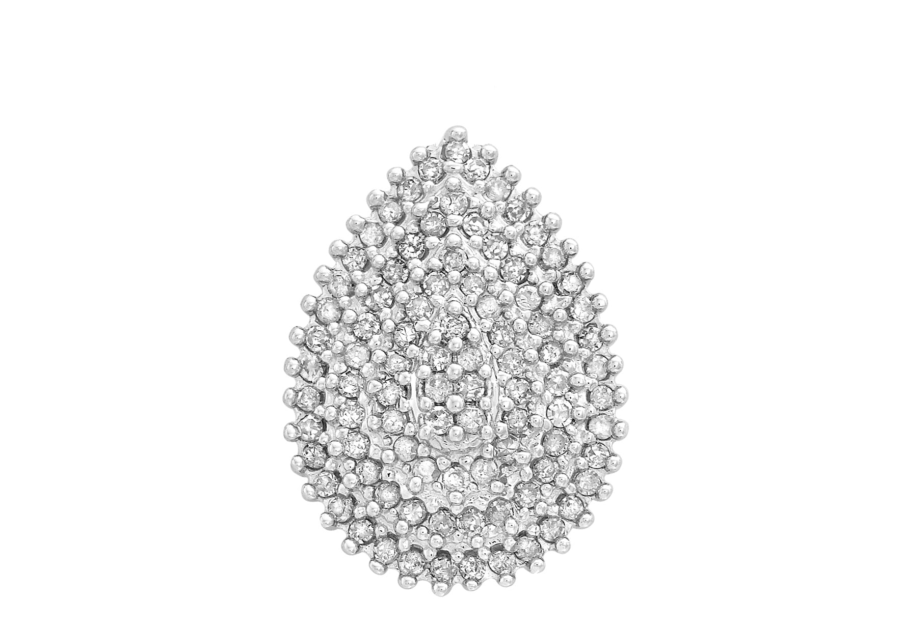 9ct White Gold 0.25t Diamond Cluster Slider Pendant