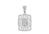 9ct White Gold 0.04t Diamond Filigree Pendant on Chain Necklace  46m/18"9