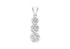9ct White Gold 1.00t Triple Graduated Diamond Cluster Drop Pendant