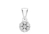 9ct White Gold 0.25t Invisible Set Diamond Cluster Pendant