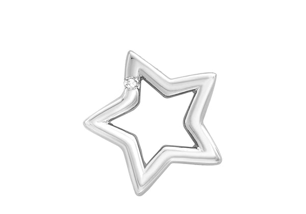 9ct White Gold 0.005t Diamond Star Pendant