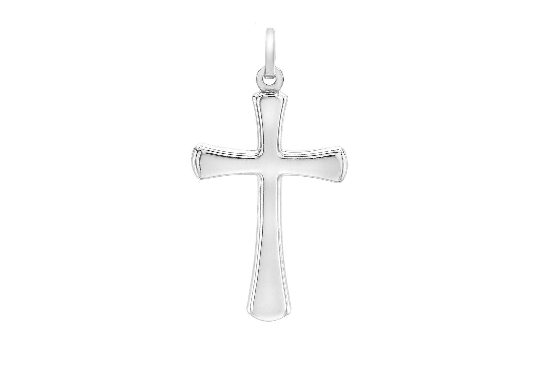 9ct White Gold 16mm x 26mm Cross Pendant