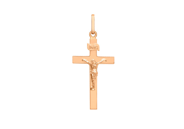 9ct Rose Gold Polished Crucifix  Pendant