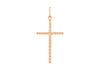 9ct Rose Gold 18mm x 37mm Diamond Cut Slim Cross Pendant