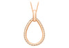 9ct Rose Gold Zirconia Outline Teardrop Pendant