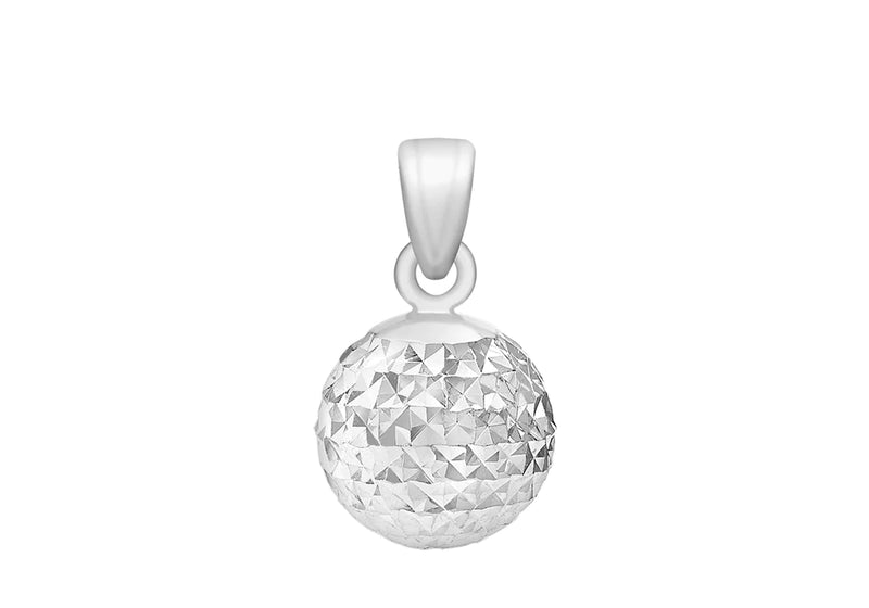 9ct Yellow Gold Hexagon Diamond Cut Ball Pendant