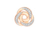 9ct Rose Gold Zirconia  13mm Triple-Linked Rings Pendant