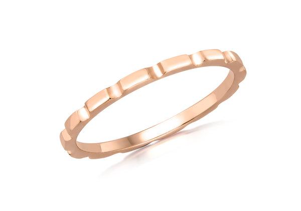 9ct Rose Gold Flat Brick Band Stacking Ring