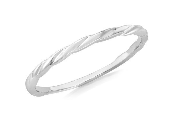 9ct White Gold Flat Twist Band Stacking Ring