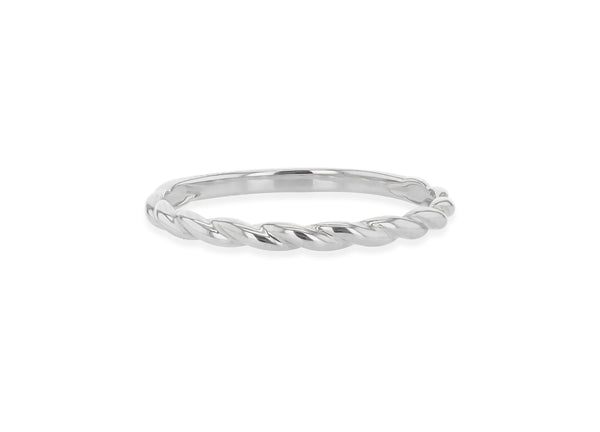 9ct White Gold Twist Band Stacking Ring