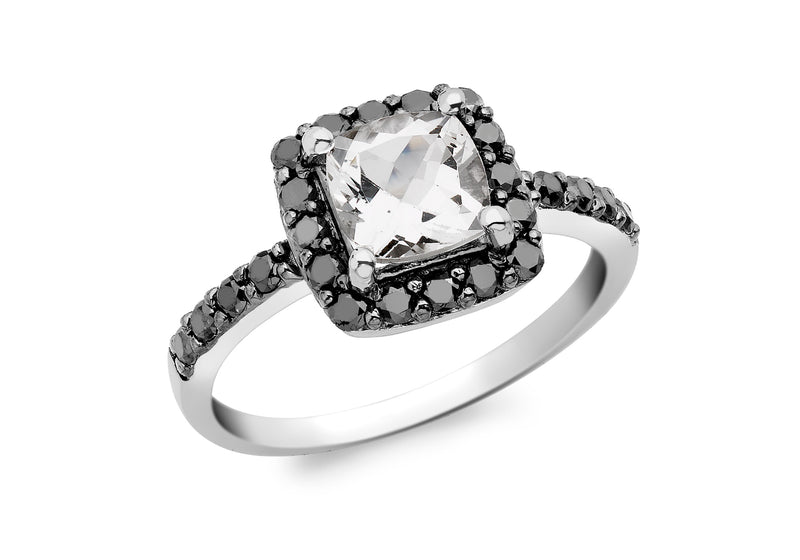 Square black deals diamond engagement rings