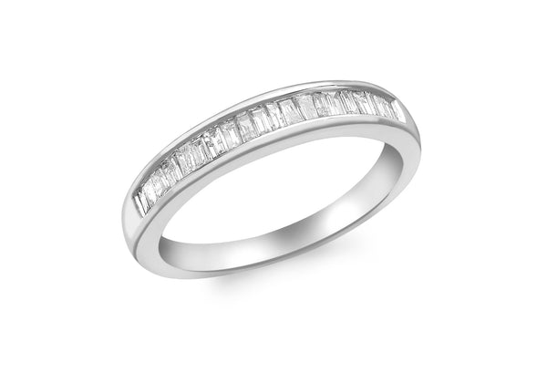 9ct White Gold Baguette Diamond Set Eternity Ring