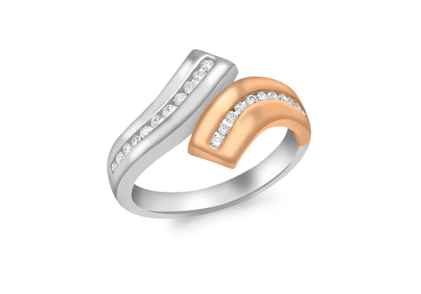 9ct 2-Colour GOLD 0.25T DIAMOND Ring