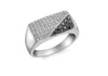 9ct White Gold 0.50ct Black and White Diamond Men's Ring