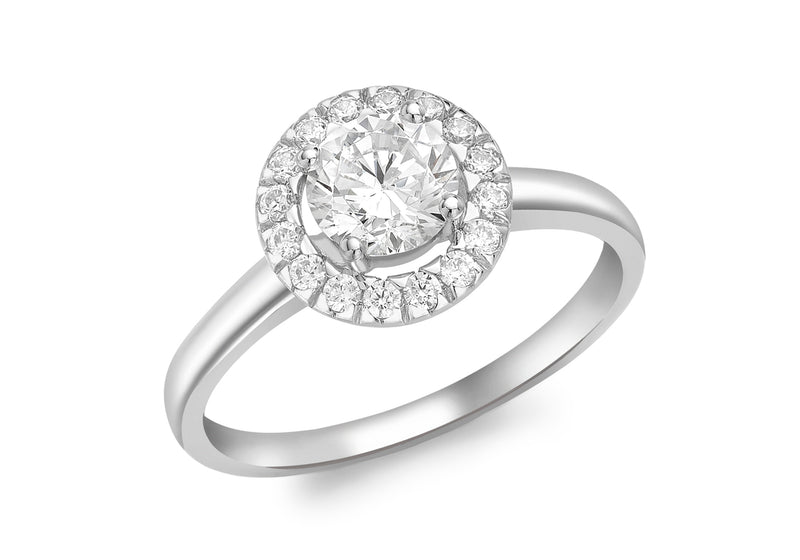 9ct White Gold Round Zirconia  Cluster Ring