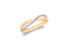 9ct Rose Gold Zirconia  Crossover Ring