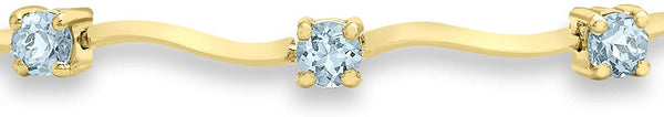 9ct Yellow Gold Swiss Blue Topaz Bracelet
