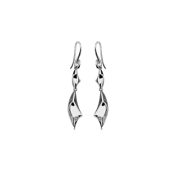 FacetedDrop Earrings Hand-Set With A Diamond Accent