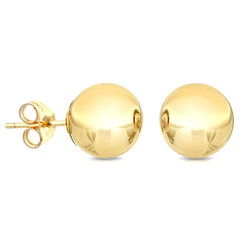 18ct Yellow Gold 12mm Ball Stud Earrings
