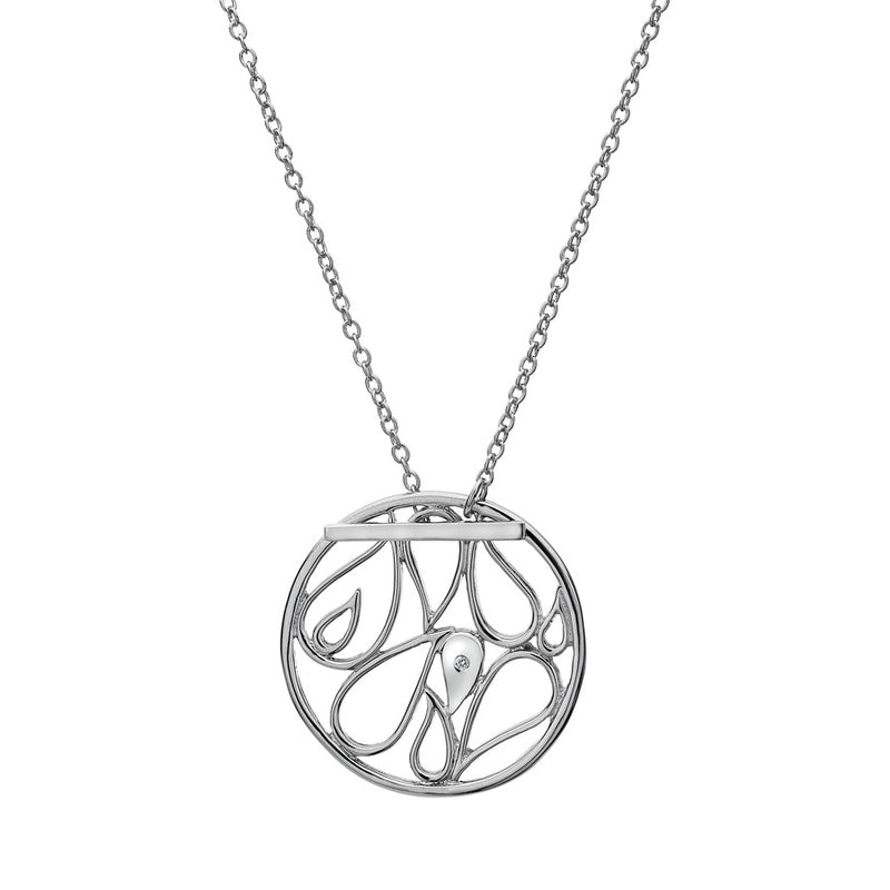 Openwork Disc Necklace  Hand-Set With A Diamond Accent