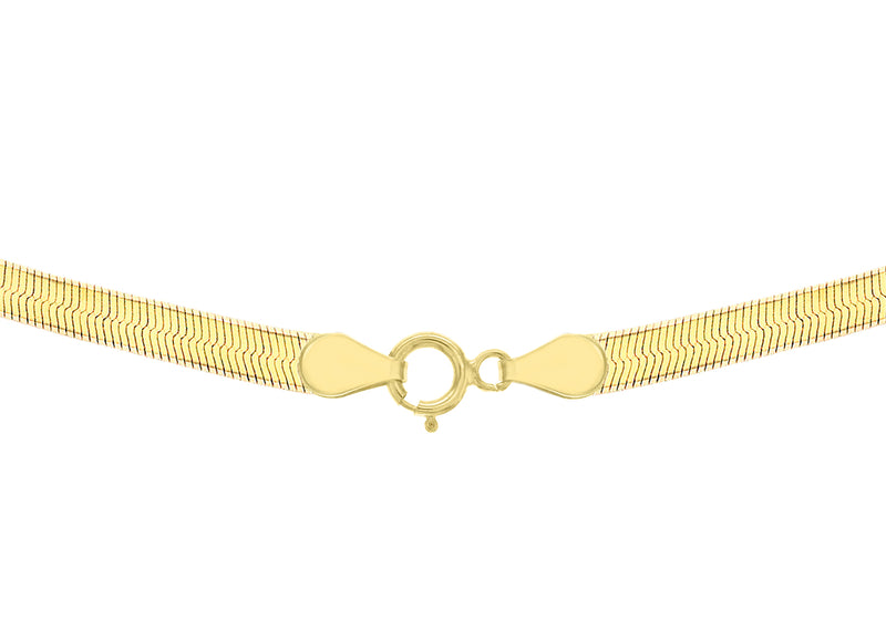 18ct Yellow Gold 35 Quad Herringbone Necklace