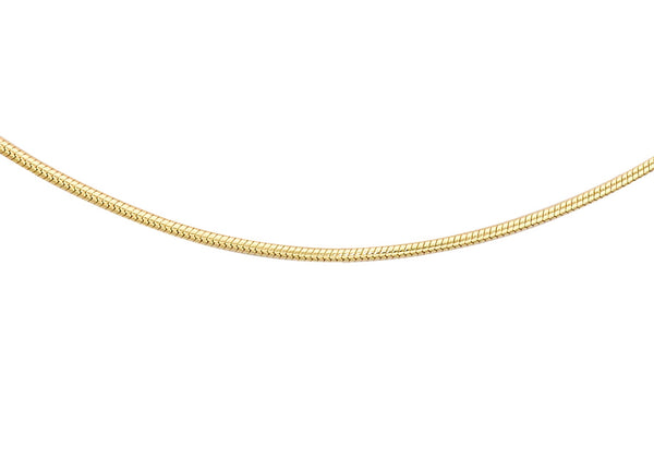 18ct Yellow Gold Mini Round Slim Snake Chain